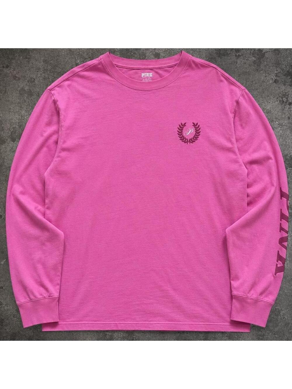 Beautful Y2K Victoria's Secret PINK long sleeve shirt with logo and sleeve hit